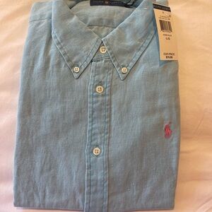 Ralph Lauren Polo Women’s Blue Linen shirt, MWT, Size L
